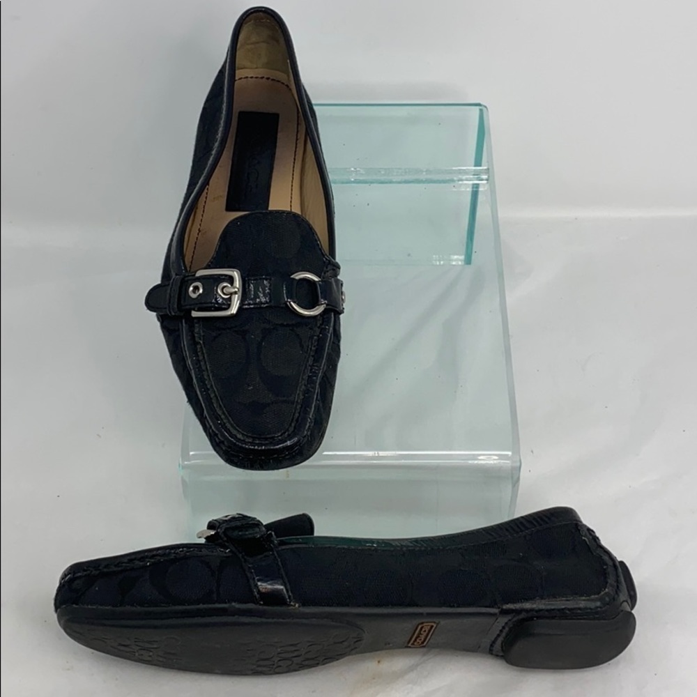 Coach Sz 7.5 Stacie Monogram Logo Flat Loafers